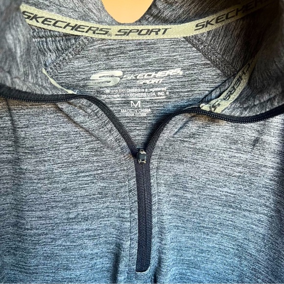 Skechers Sport Heathered Gray Quarter (1/4) Zip Long Sleeve Pullover Womenβs Med - Picture 4 of 6